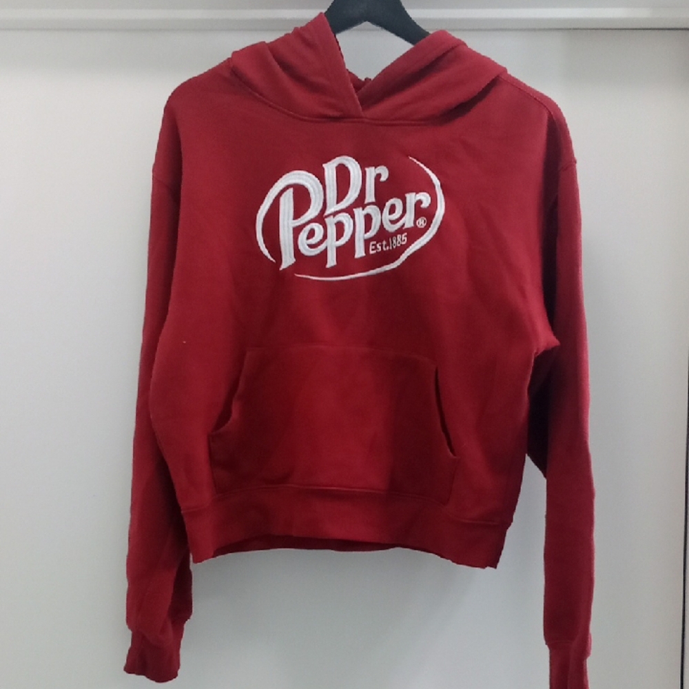 Embroidered Cropped Hoodie Like New! Official Dr. Pepper